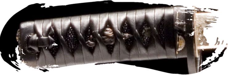 Tsuka en cuero con hishigami